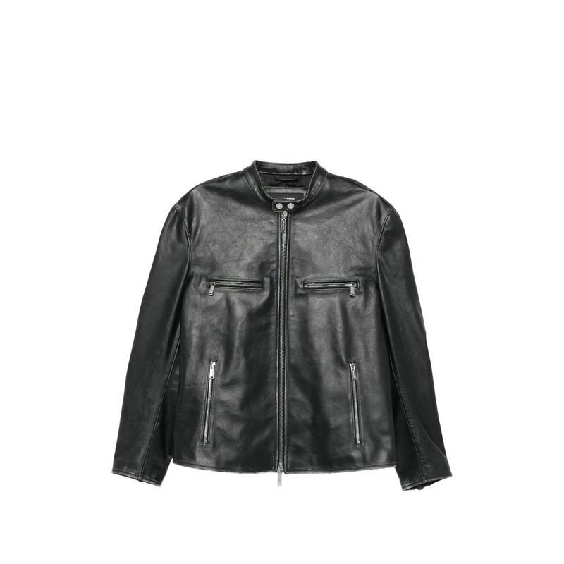 Dsquared2 Black Jackets  Leather Jackets Men